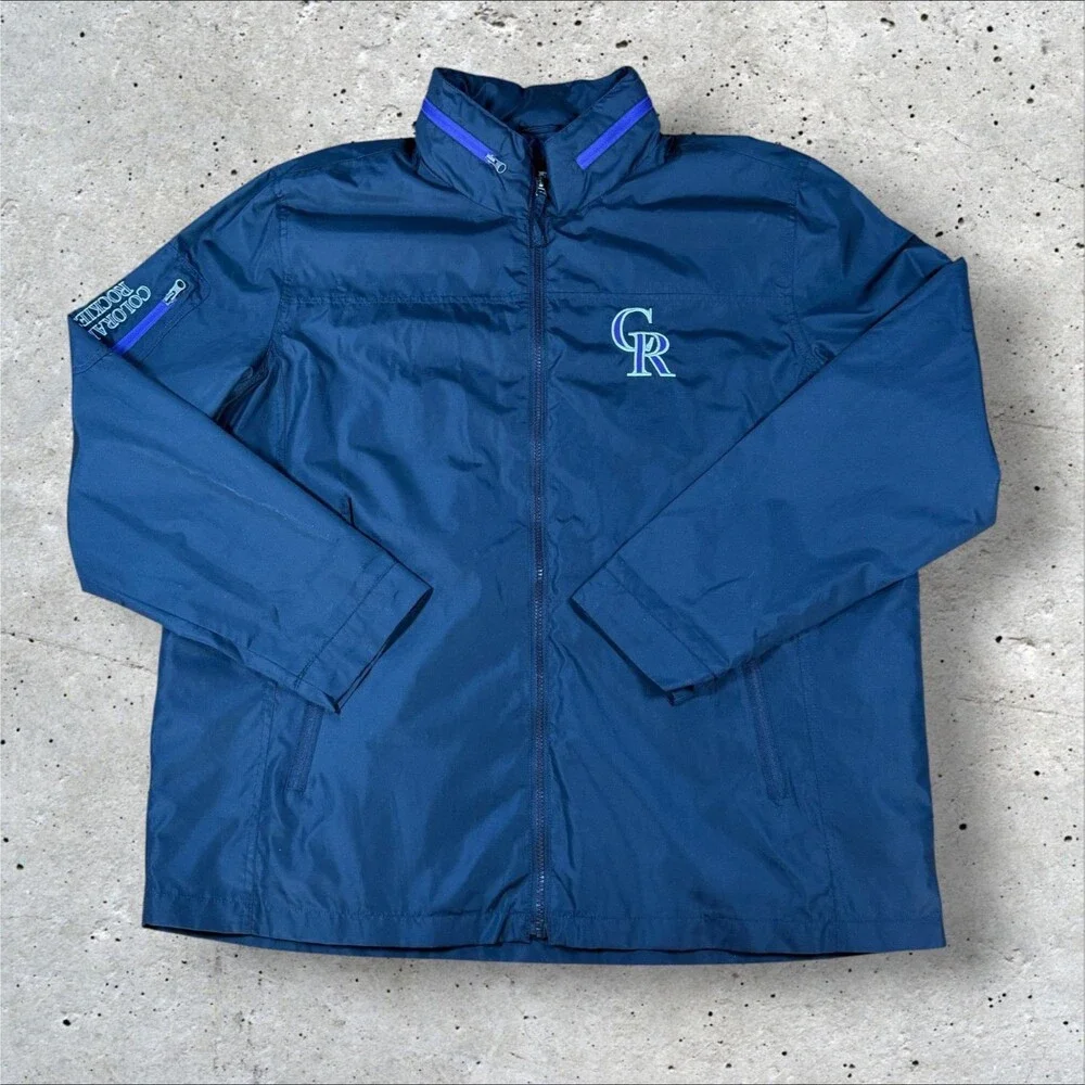 Vintage G-III Colorado Rockies Jacket Mens XXL Full Zip MLB Windbreaker Black - Picture 1 of 8